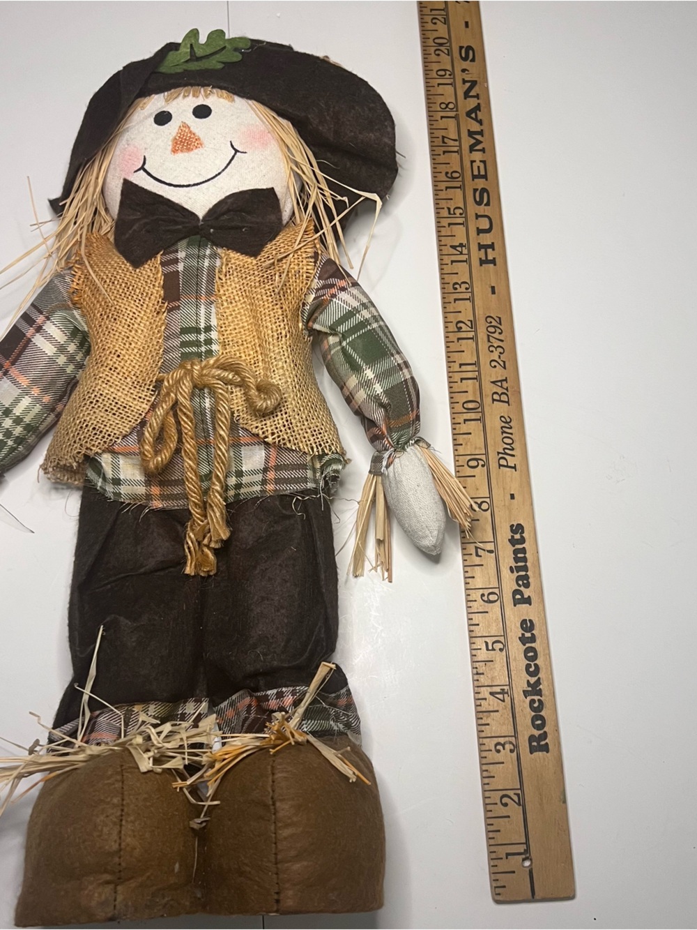 Harvest Fall Scarecrow Pair in Brown and Orange - Picture 3 of 3